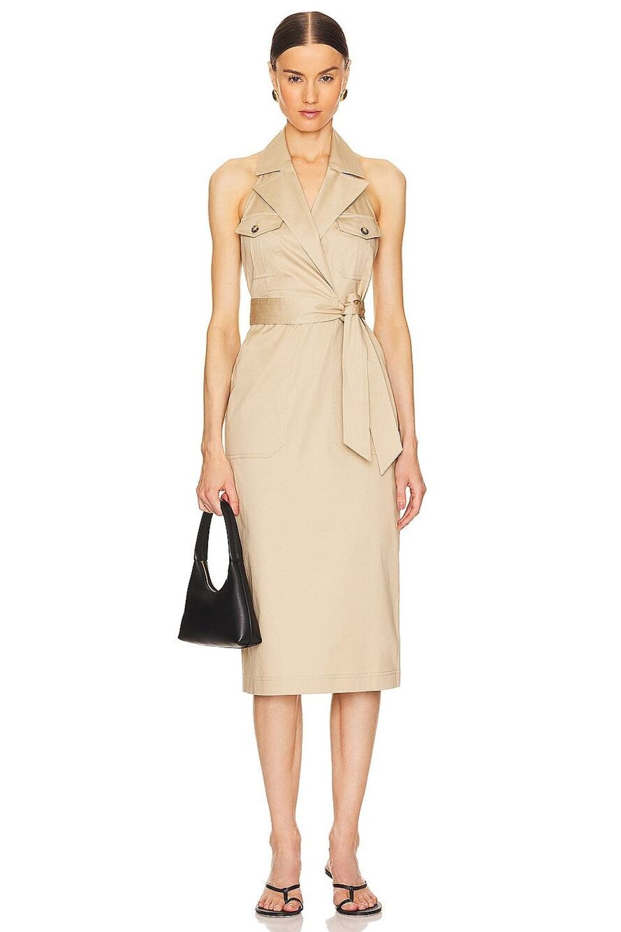 Veronica Beard Kitana Dress - 4 Pebble Khaki